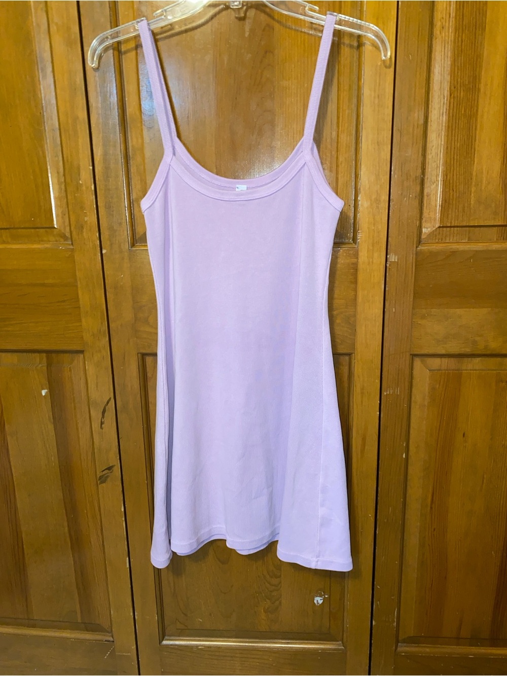 Heavy Rib Spaghetti Mini Dress Lilac - Picture 4 of 4